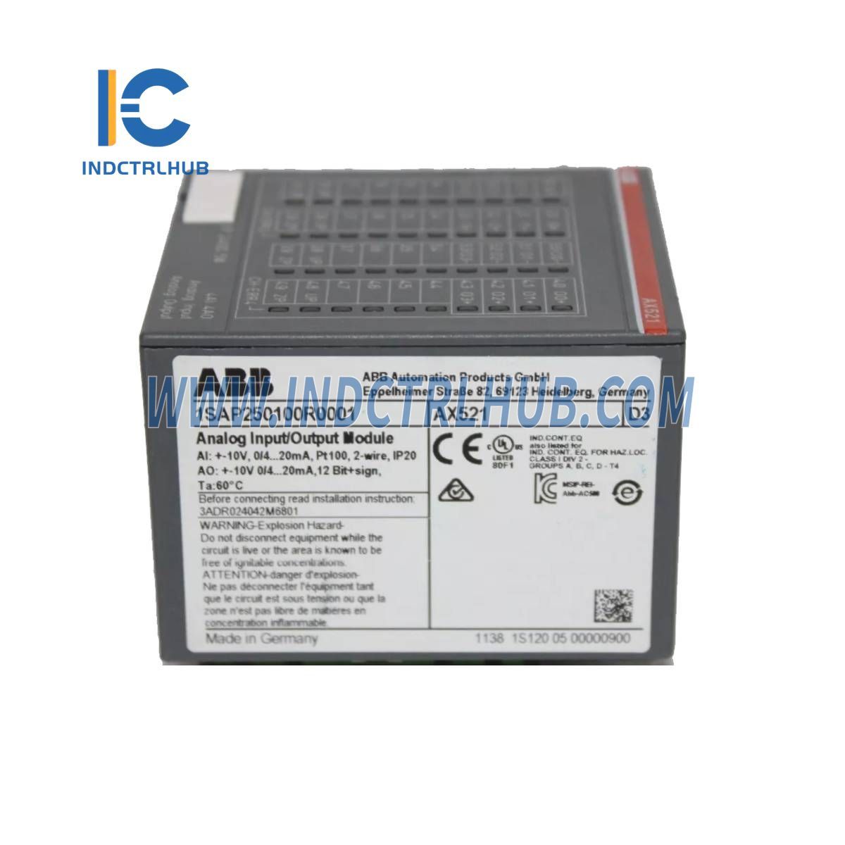 1SAP250100R0001 | ABB AX521 Analógový vstupno/výstupný modul