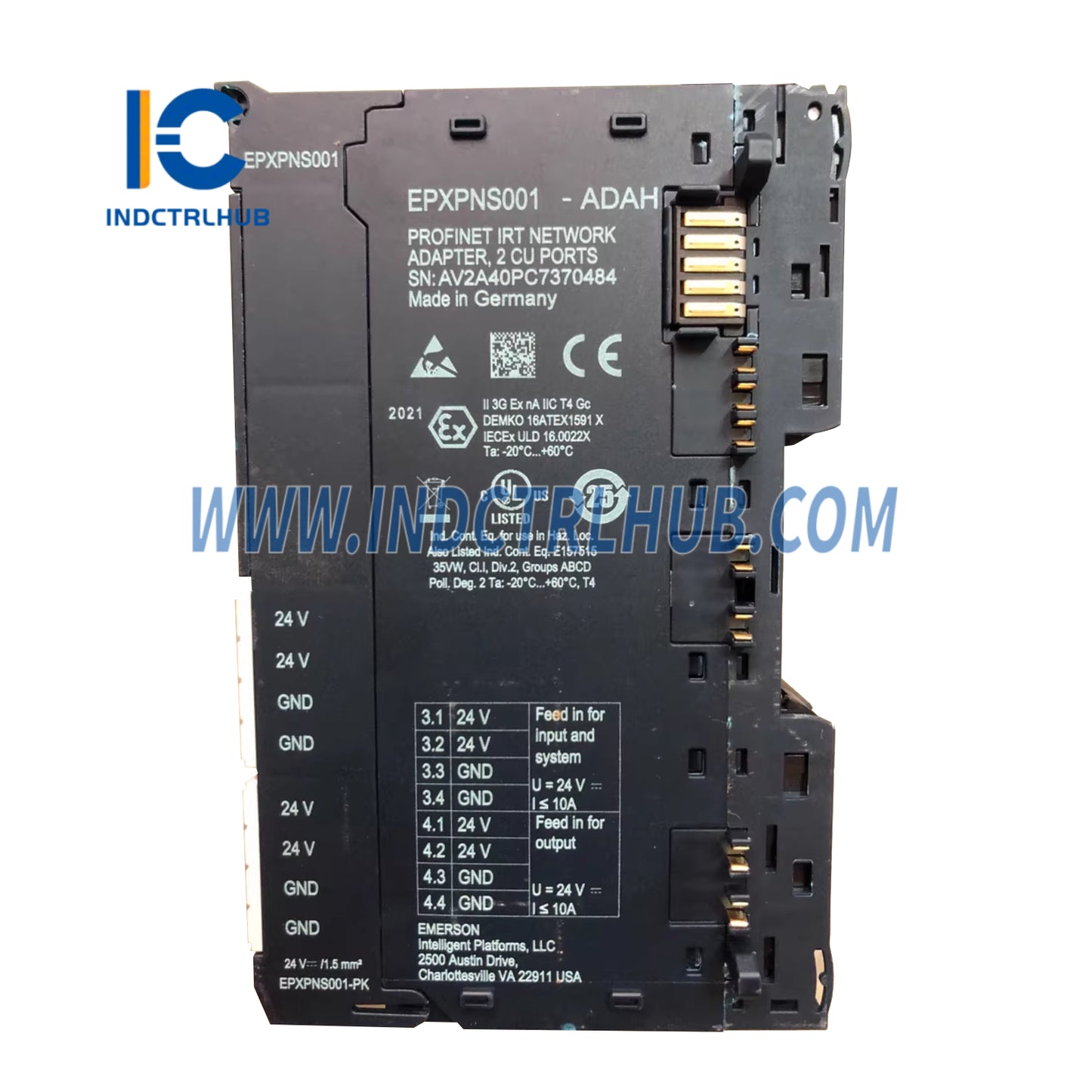 Emerson EPXPNS001-ADAH RSTi-EP Slice I/O PROFINET IRT Network Adapter