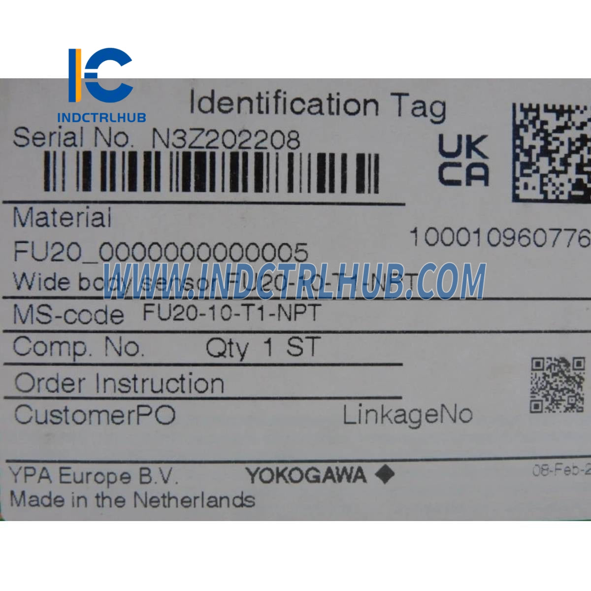 Yokogawa FU20-10-T1-NPT Combination pH sensor