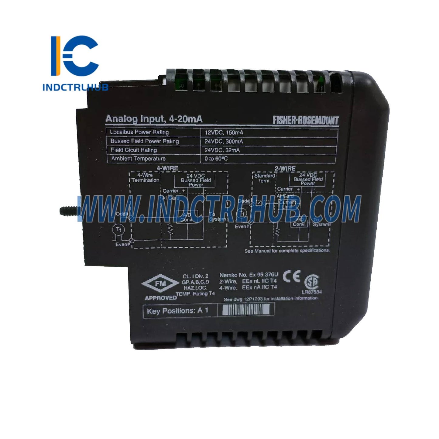 Emerson KJ3002X1-BC1 12P0681X092 2-Wire Analog Input Card, 8-Channel, 4–20 mA