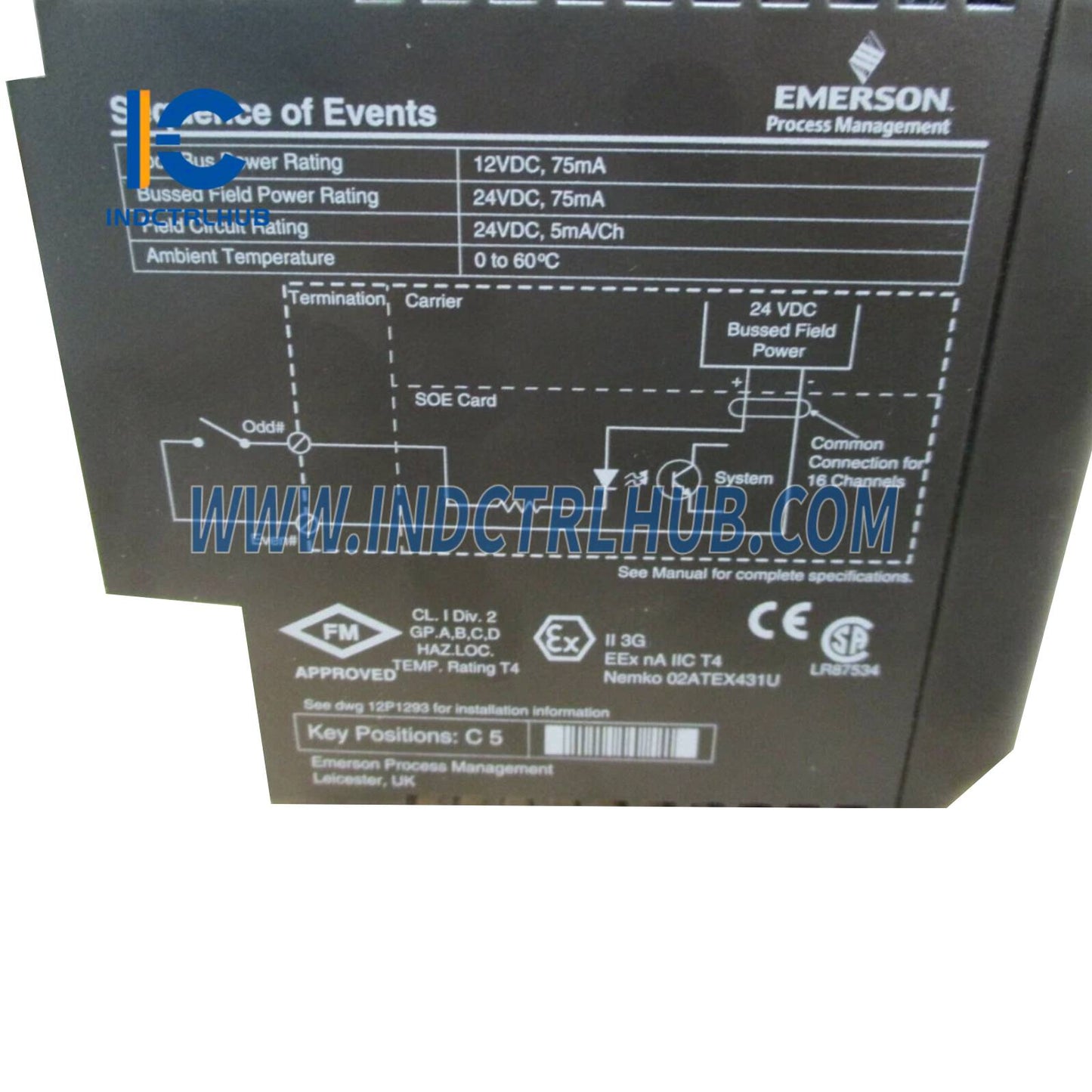 Emerson KJ3008X1-BA1 12P2293X052 SOE (Sequence of Events) Card