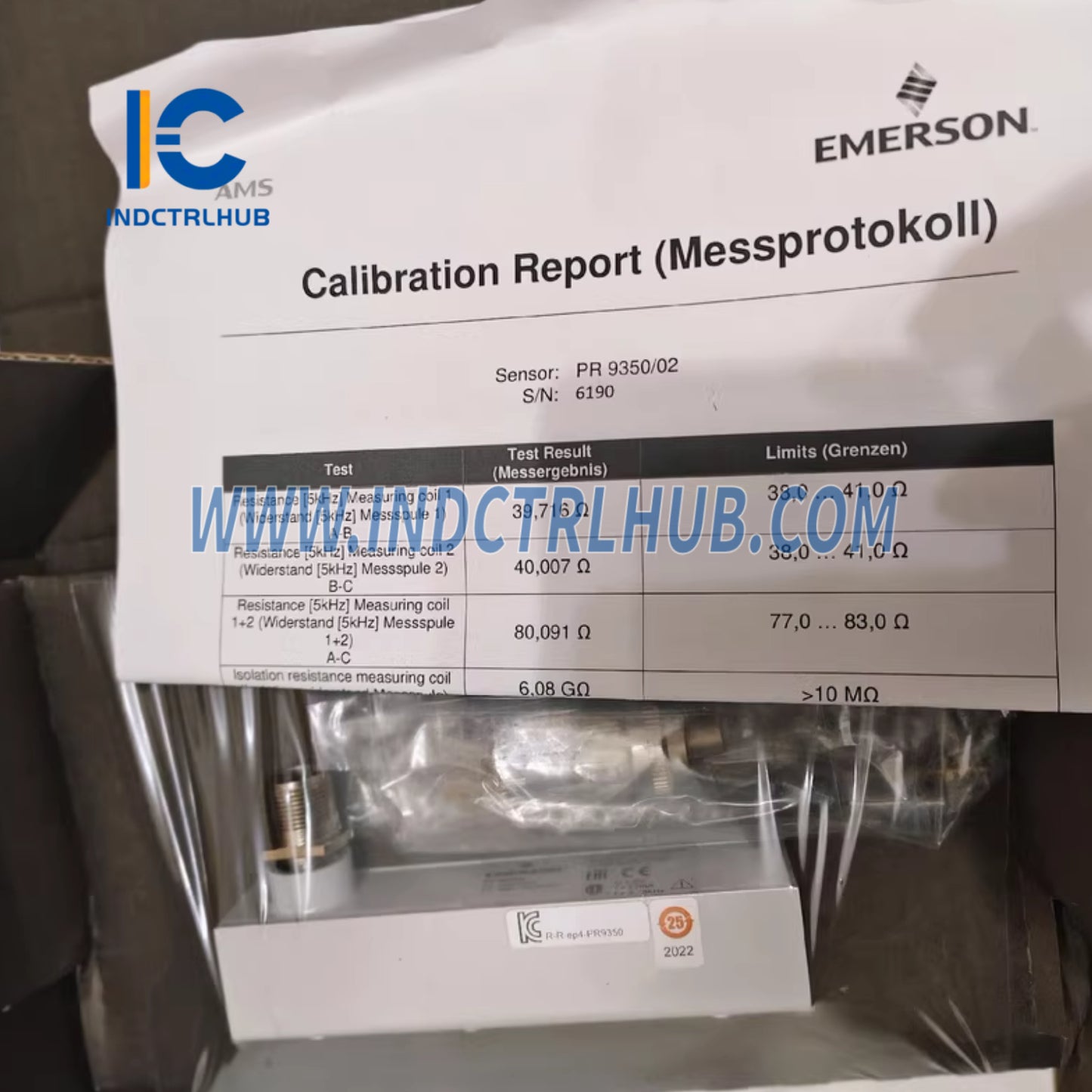 Emerson EPRO PR9350/02-S2 Induktívny snímač