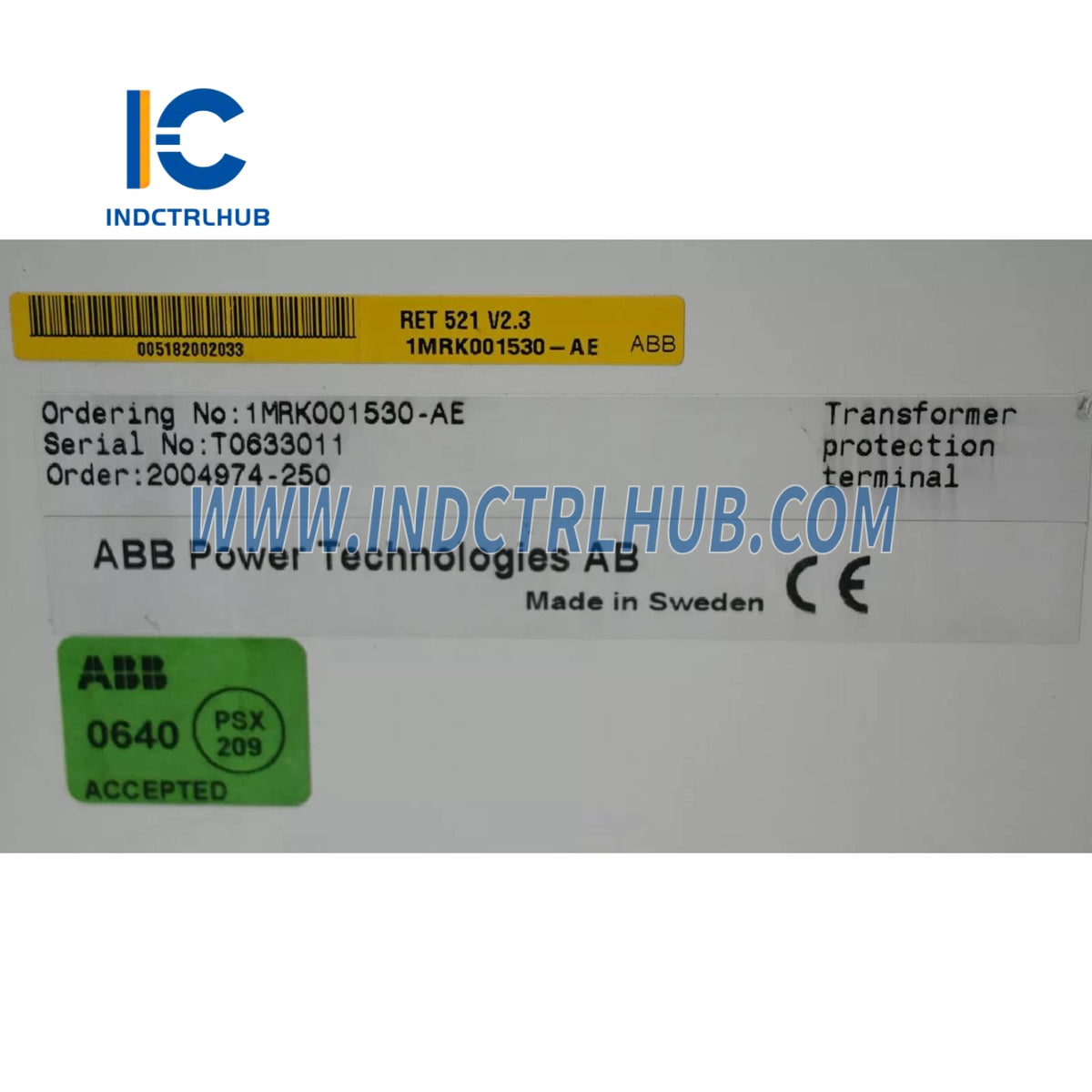 RET521 | ABB Transformer Differential Protection Terminal