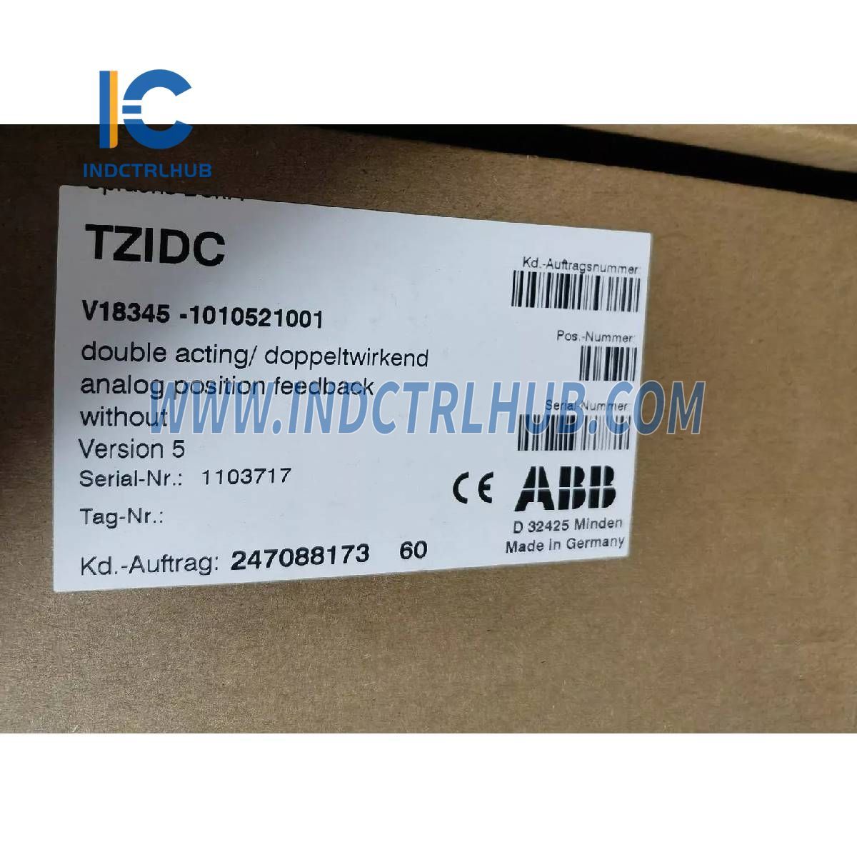 V18345 1010221001 | ABB pneumatický polohovač