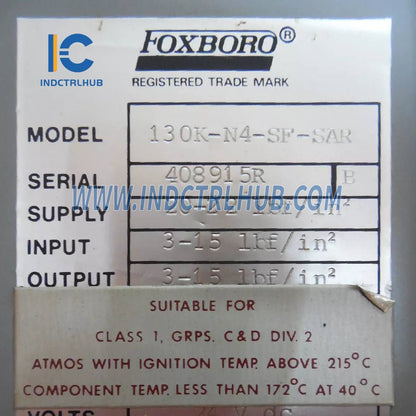 Foxboro 130K-N4-SF-SAR Consoltrol Controller