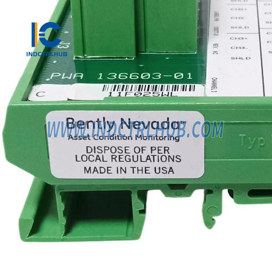 Bently Nevada 3500/62 136603-01 folyamatváltozó Bemenet/Kimenet modul külső csatlakozásokkal