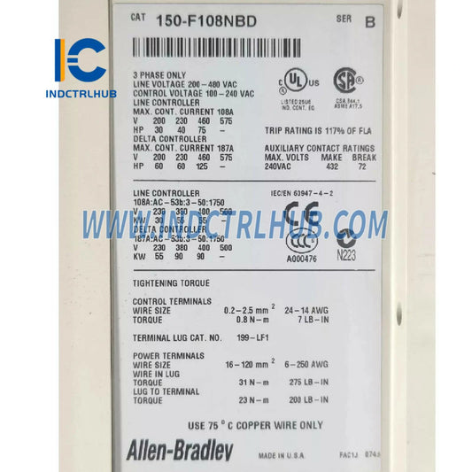 ALLEN BRADLEY 150-F108NBD SMC Flex Smart Motor Controller