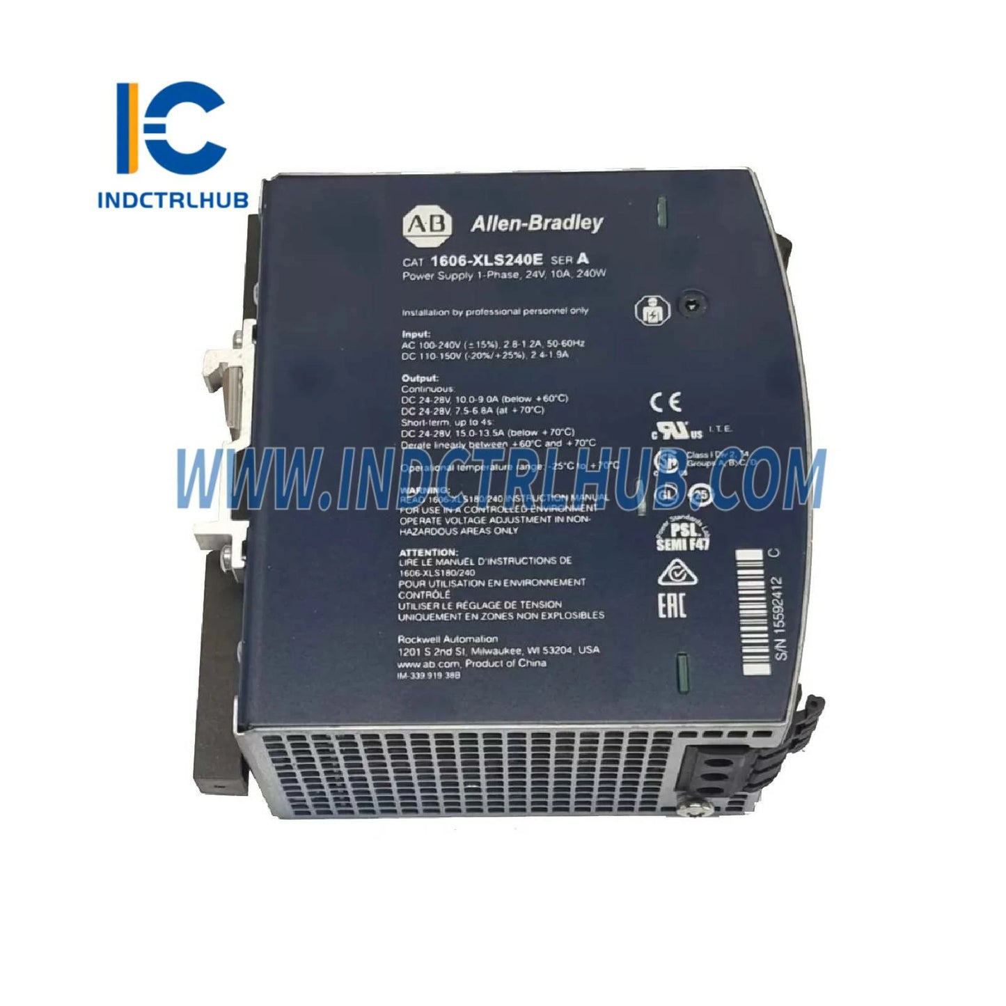 Allen-Bradley 1606-XLS240E 240W DIN Rail Power Supply 24VDC 10A