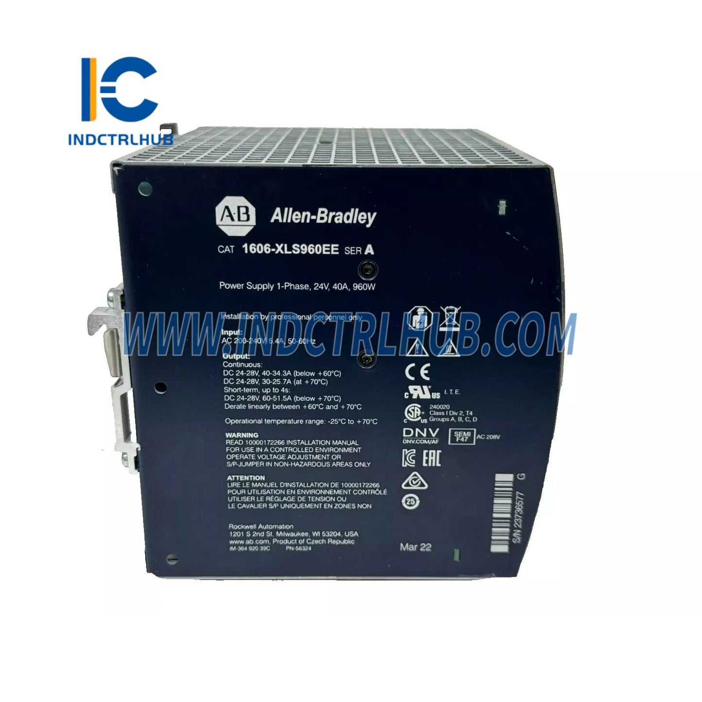ALLEN BRADLEY 1606-XLS960EE 960W Egyszintes DIN sín tápegység