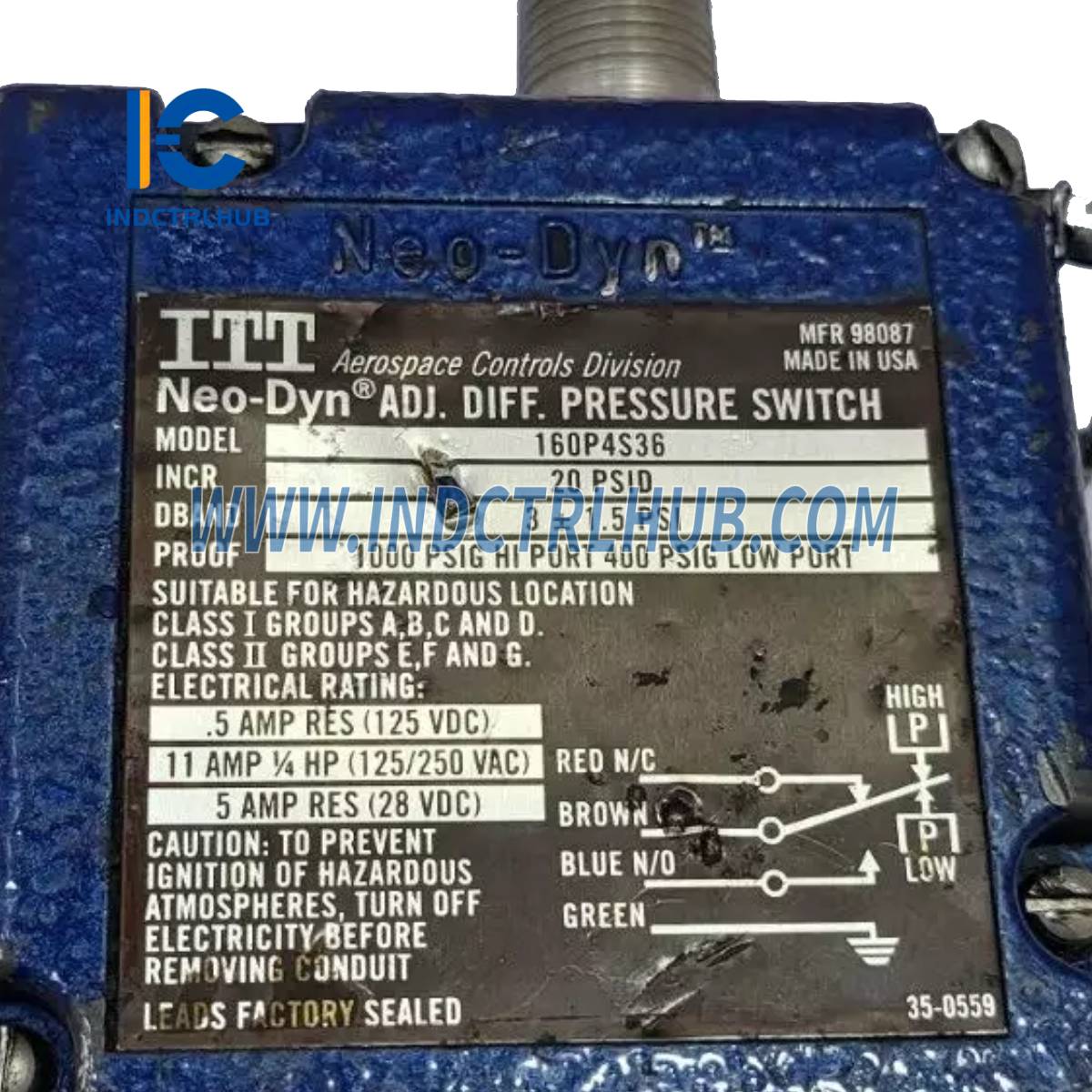 ITT 160P4S36 Adjustable Differential Pressure Switch