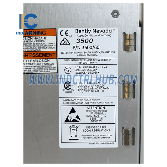 Bently Nevada 3500/60 163179-01G Temperature Modules