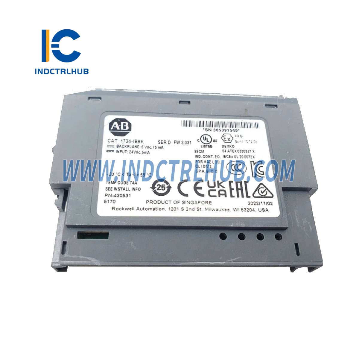 ALLEN BRADLEY 1734-IB8K POINT I/O Input Module – 8 Inputs, Sinking