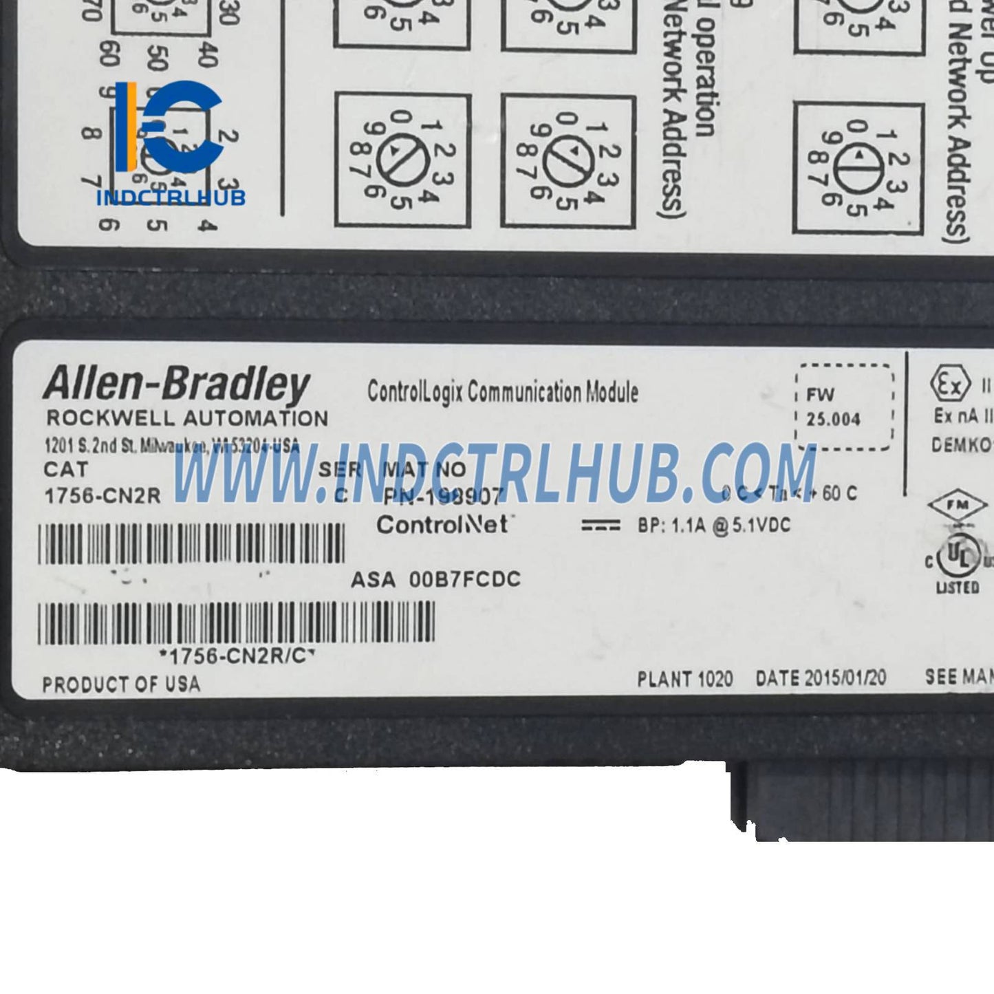 ALLEN BRADLEY 1756-CN2R/C Módulo de Comunicación Redundante ControlNet ControlLogix