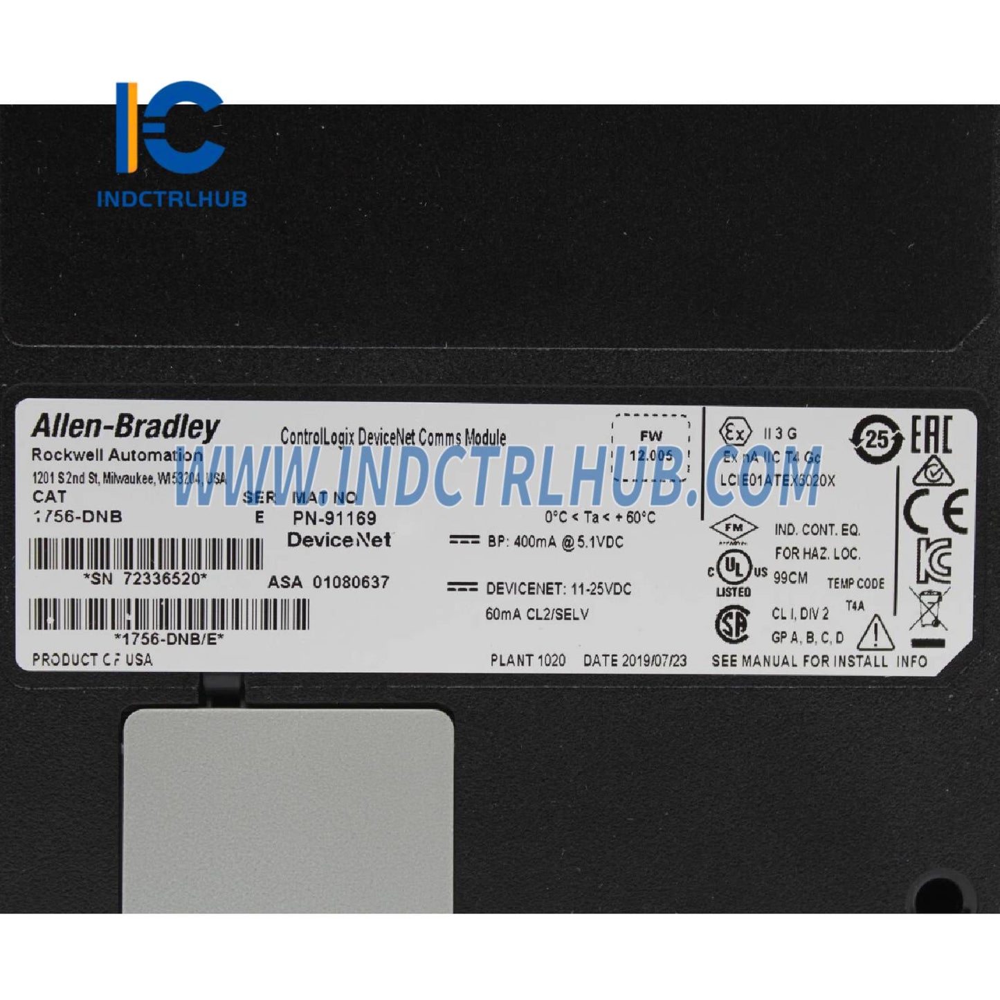 ALLEN BRADLEY 1756-DNB/E Módulo Ponte DeviceNet ControlLogix