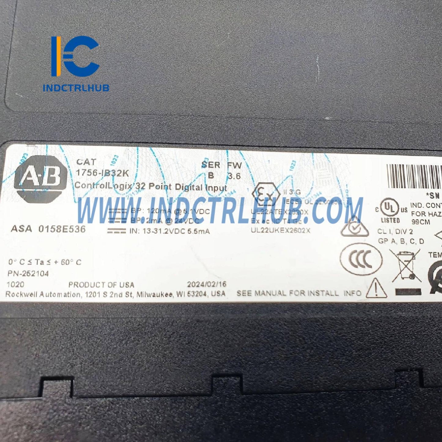 ألين برادلي 1756-IB32K وحدة إدخال رقمية تيار مستمر كنترول لوغكس