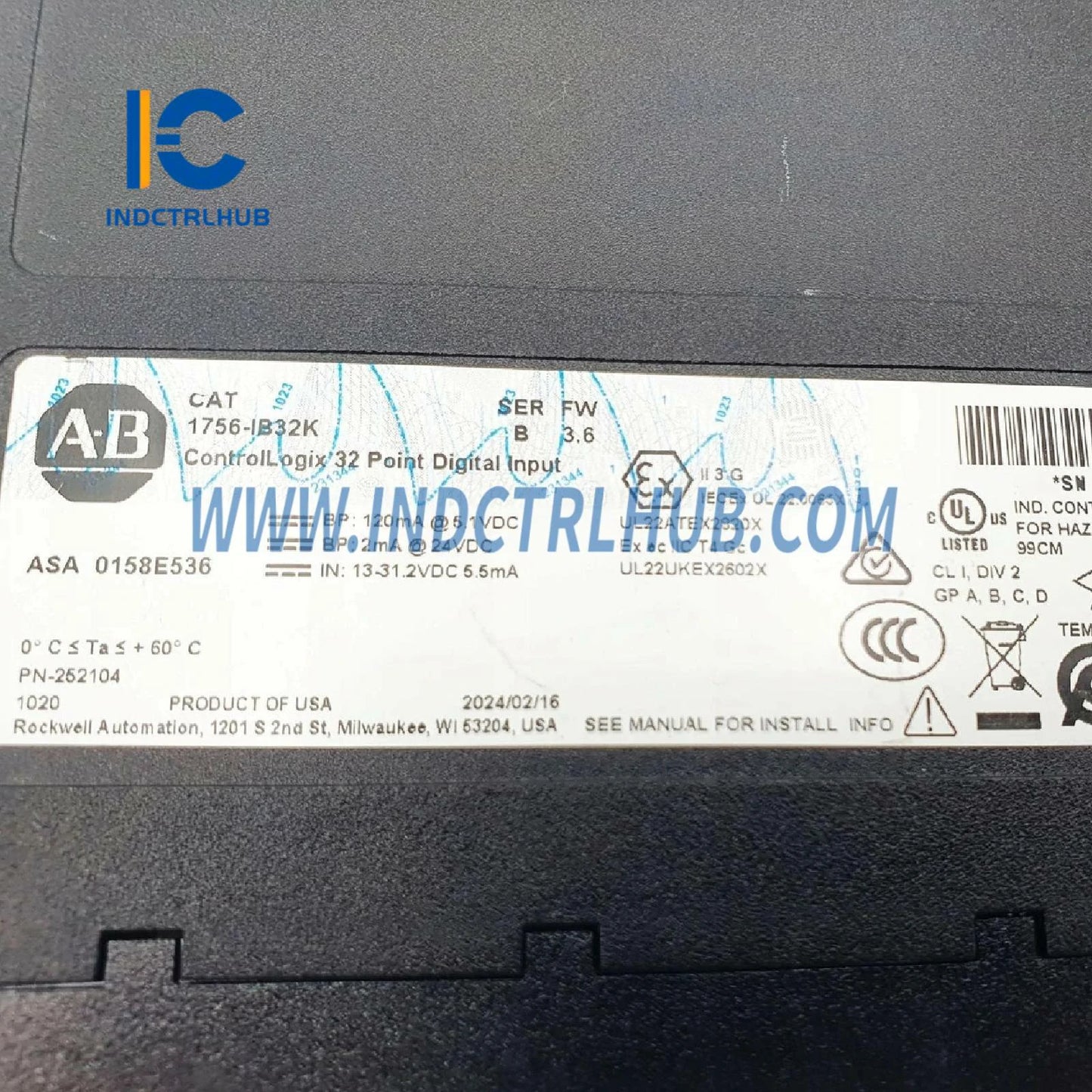 ALLEN BRADLEY 1756-IB32K Módulo de Entrada Digital DC ControlLogix