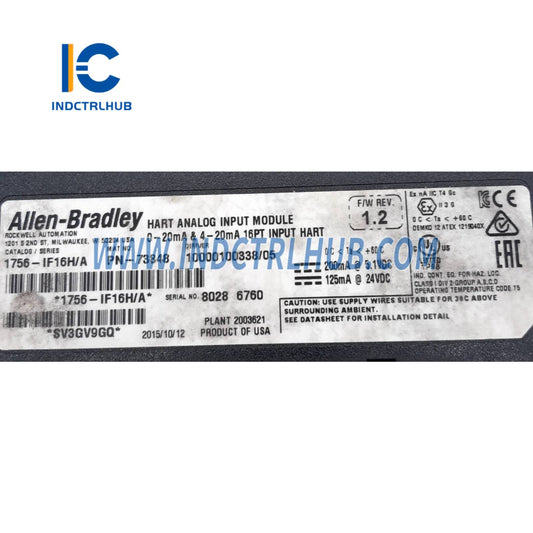 ALLEN BRADLEY 1756-IF16H/A ControlLogix HART Analog Input Module