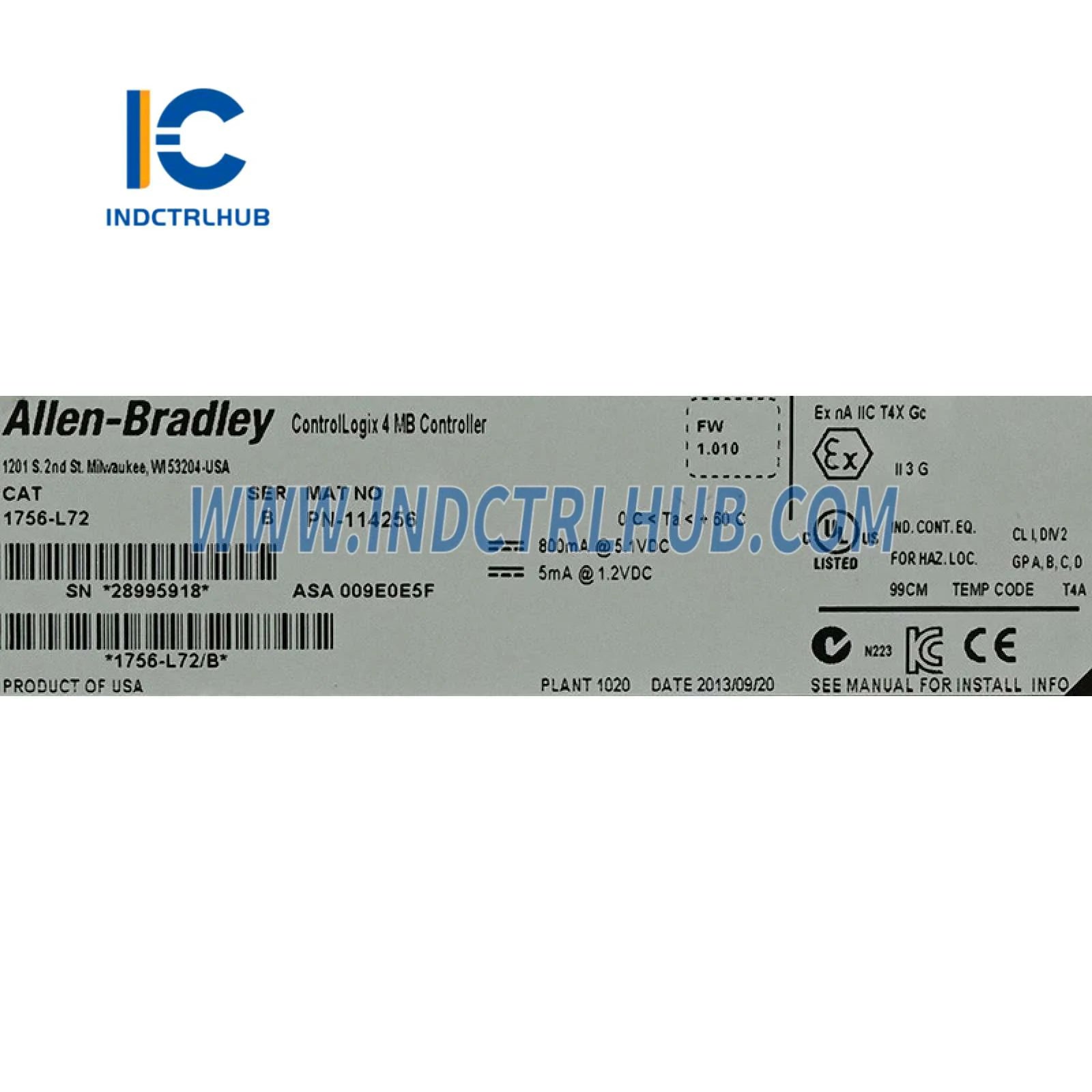 Allen-Bradley 1756-L72/B ControlLogix центральный процессор (CPU)