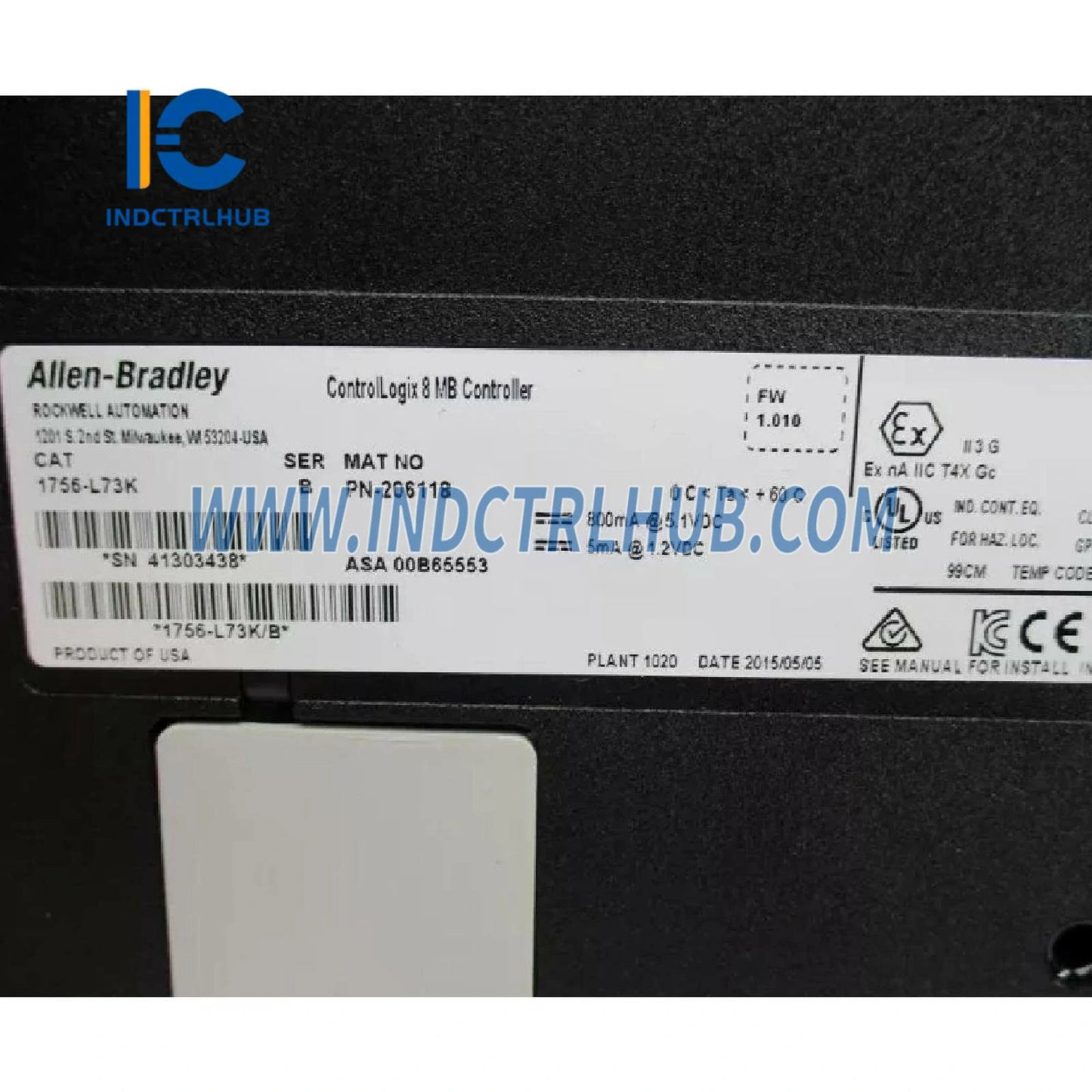 ALLEN BRADLEY 1756-L73K ControlLogix 5570 Seriyali Boshqaruvchi