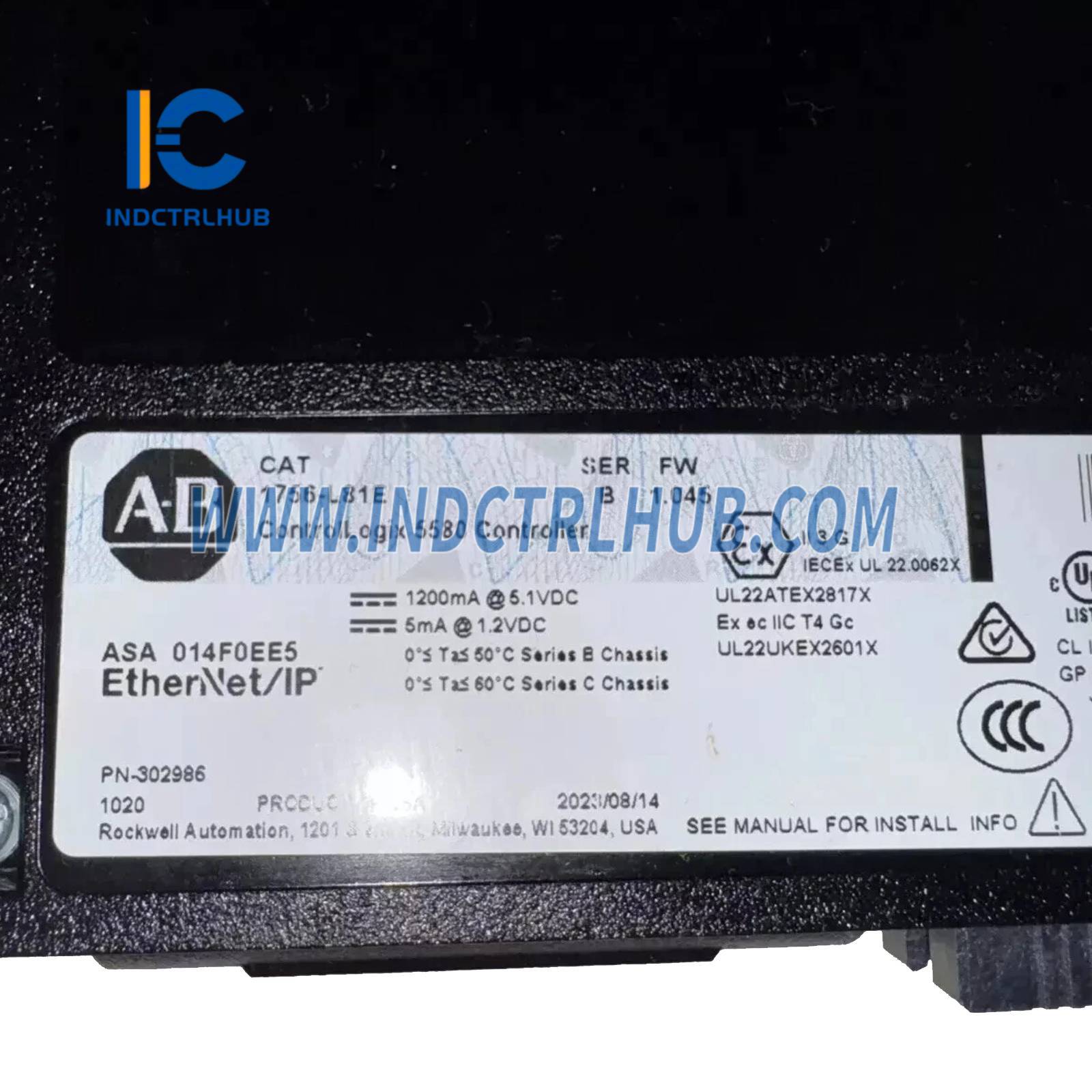 ALLEN BRADLEY 1756-L81E/B ControlLogix 5580 Controller