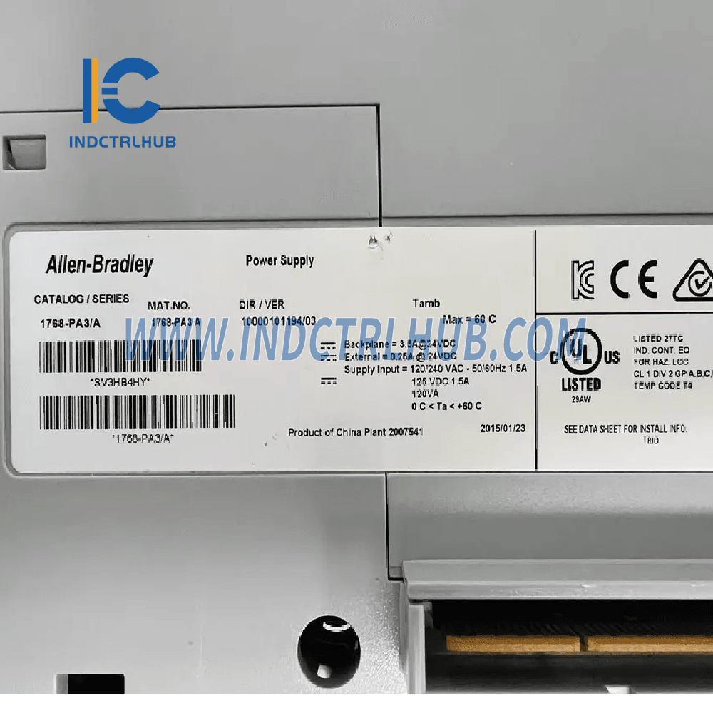 Fuente de alimentación AC/DC In Allen-Bradley 1768-PA3 CompactLogix L4x