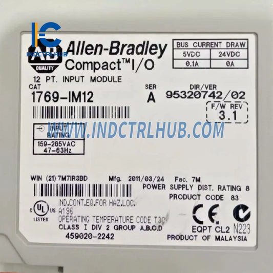 Allen-Bradley 1769-IM12/A CompactLogix 12-Point 240V AC Input Module