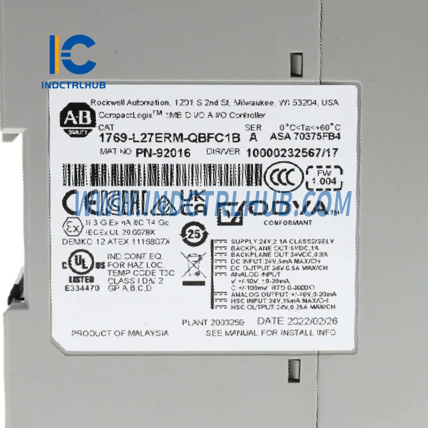 ALLEN BRADLEY 1769-L27ERM CompactLogix upravljač