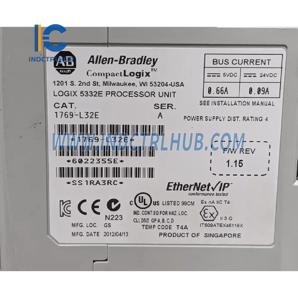 Allen-Bradley 1769-L32E/A CompactLogix 750KB Enet Controller
