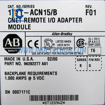 ALLEN BRADLEY 1771-ACN15 1771 ControlNet 1.5 Adapter Moduli