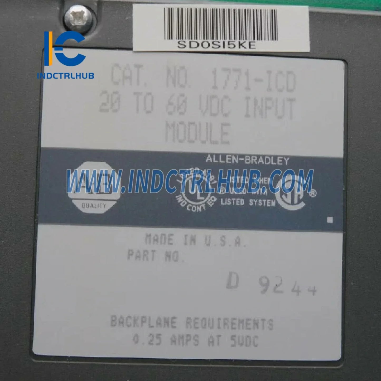 Technical Datasheet and Specifications for 1771-ICD Allen-Bradley Module