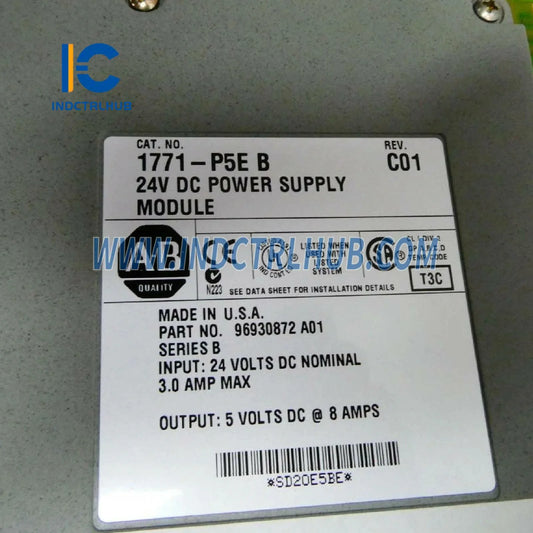 Authentic Nameplate and Serial Number for Allen-Bradley 1771 P5E Factory Original Label