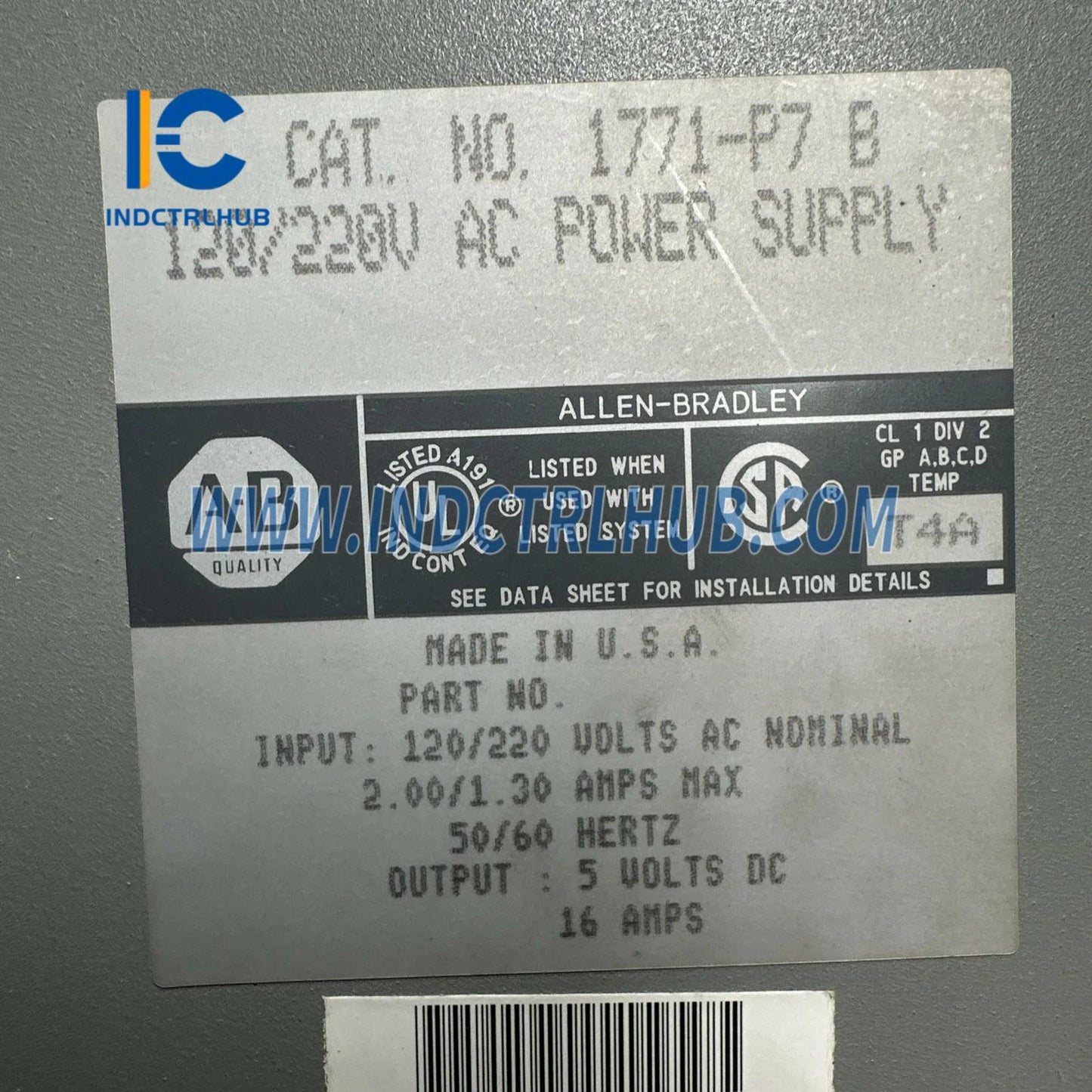 אלן ברדלי 1771-P7B ספק כוח AC (120/220V) 16A