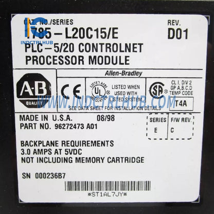 Allen-Bradley 1785-L20C15/E  ControlNet 1.5 Processor