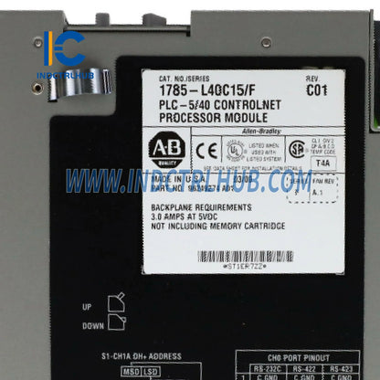 ALLEN BRADLEY 1785-L40C15 PLC-5 ControlNet 1.5 Procesor