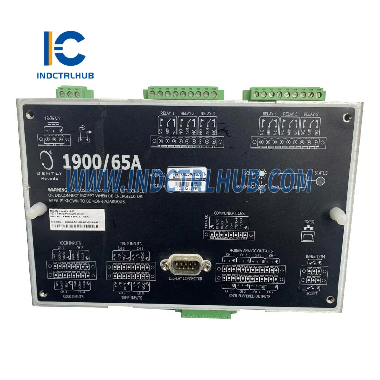 Bently Nevada 1900/65A 172323-01 General Purpose Equipment Monitor