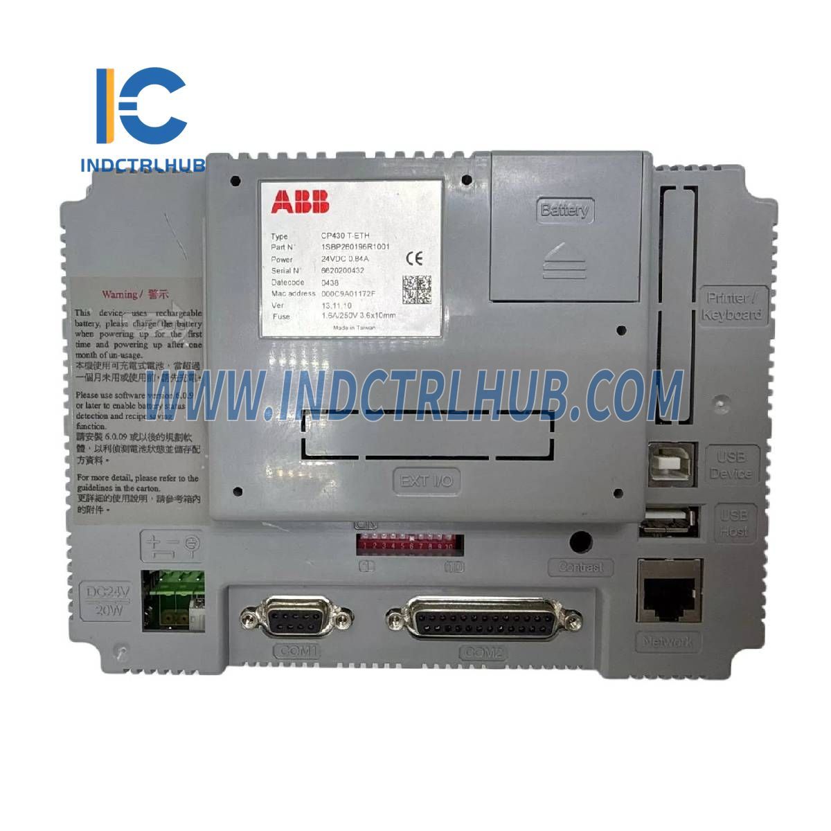 1SBP260196R1001 | Teclado de Membrana do Painel ABB CP430T-ETH