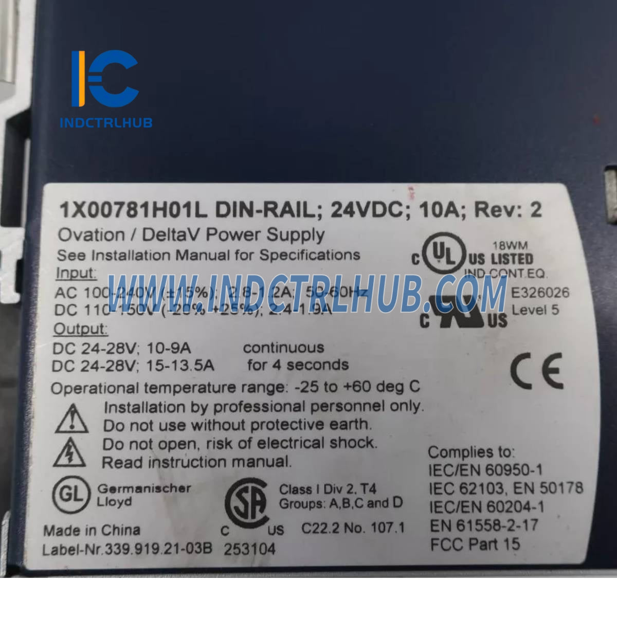 Emerson 1X00781H01L Ovation Power Supply Module