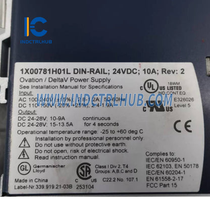Emerson 1X00781H01L Ovation Power Supply Module