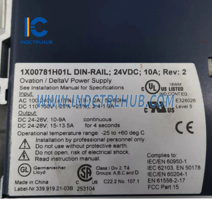 Emerson 1X00781H01L Power Supply Module | Ovation DCS 24VDC