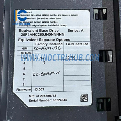 ALLEN BRADLEY 20F1ANC260JN0NNNNN PowerFlex 753 maiņstrāvas piedziņa