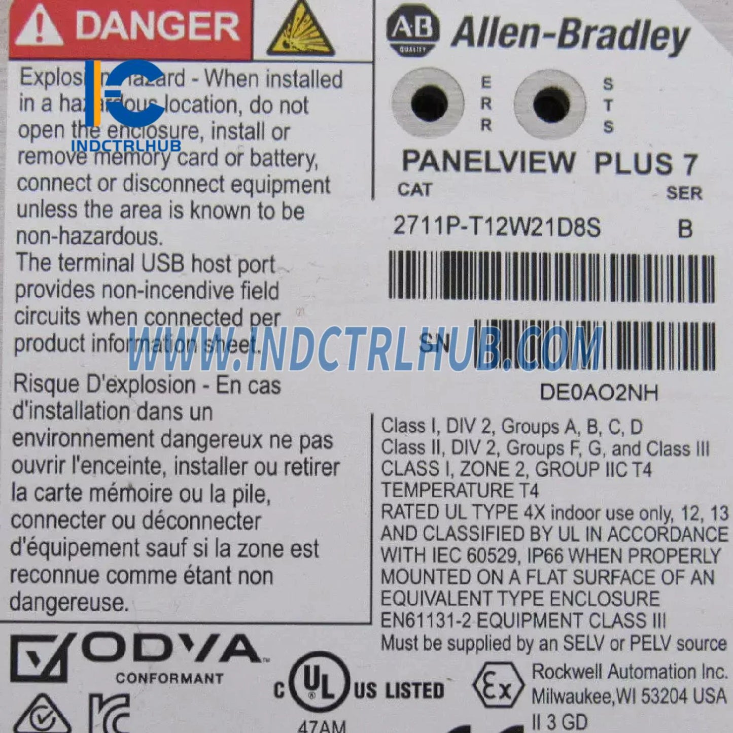 ALLEN BRADLEY 2711P-T12W21D8S PanelView Plus 7 Performance