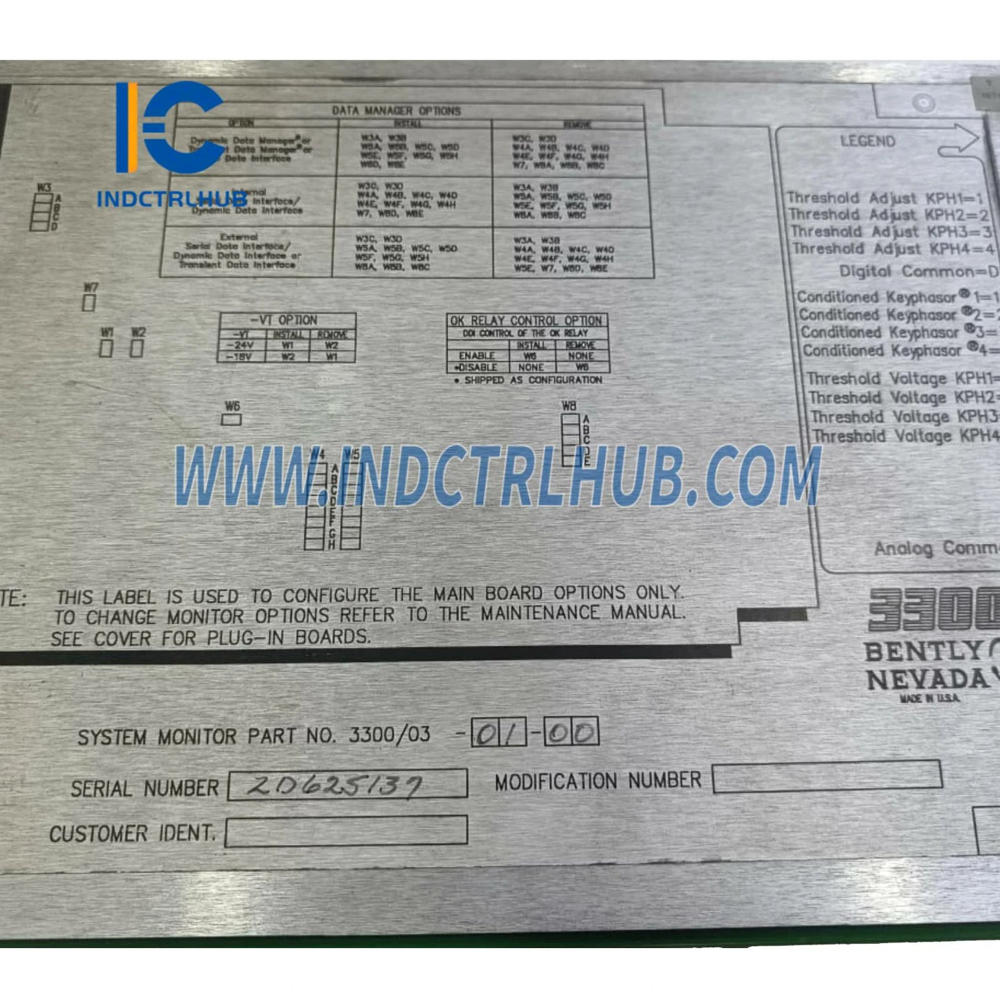 Bently Nevada 3300/03 3300/03-01-00 Sistem za nadzor