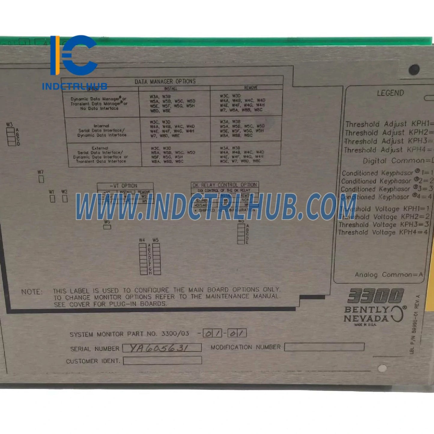 Bently Nevada 3300/03-01-01 Sustav za nadzor