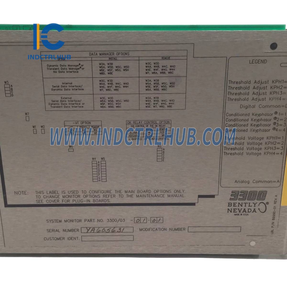 Bently Nevada 3300/03-01-01 System Monitor