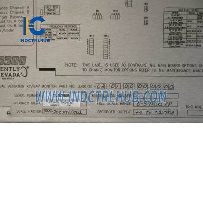 Bently Nevada 3300/16-02-01-00-00 XY/Gap Dual Vibration Monitor
