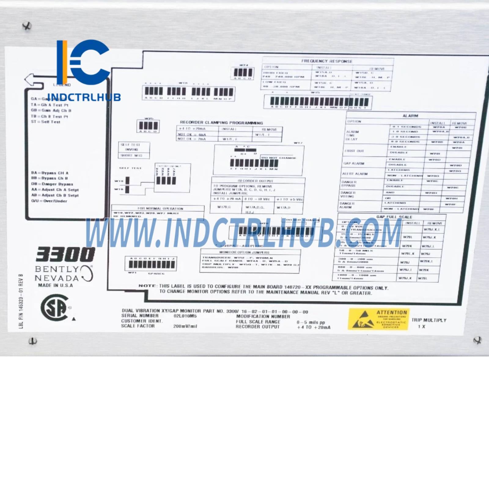 Bently Nevada 3300/16-02-01-01-00-00-00