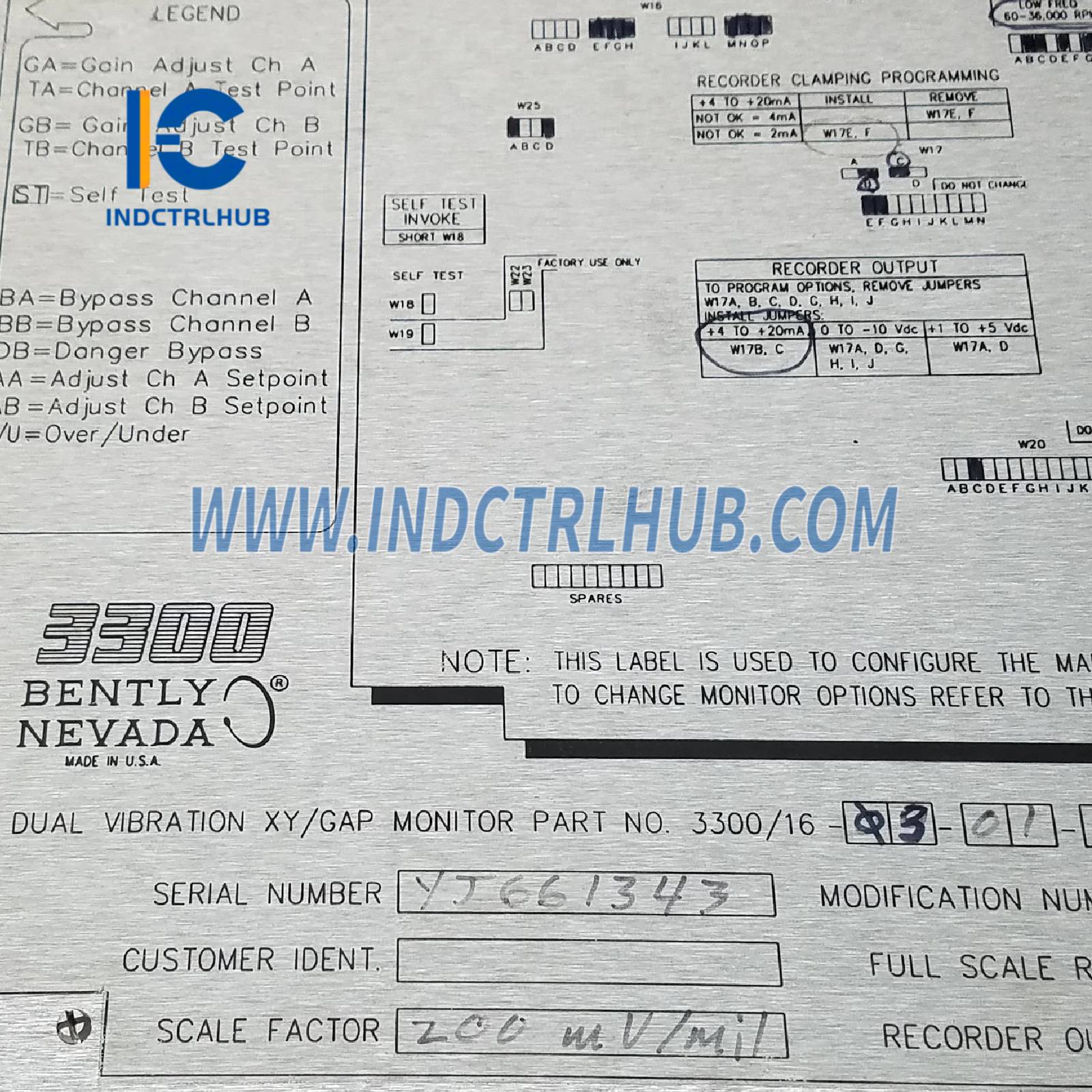 Bently Nevada 3300/16-03-01-02-00-00-00