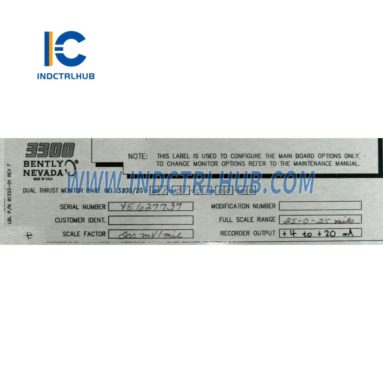 Bently Nevada 3300/20-01-01-01-00-00