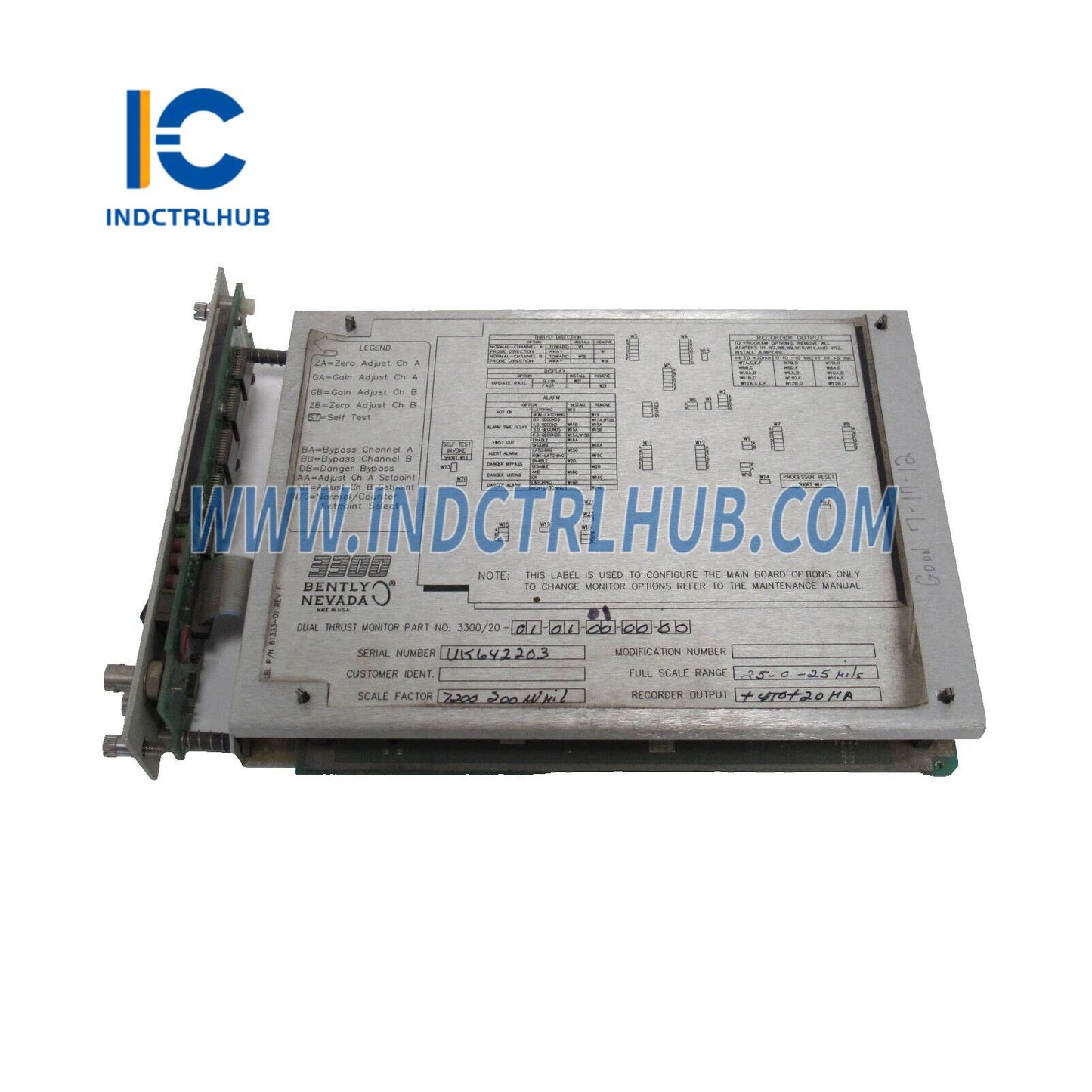 Authentic Nameplate and Serial Number for Bently Nevada 16 03 01 02 00 00 00 Factory Original Label