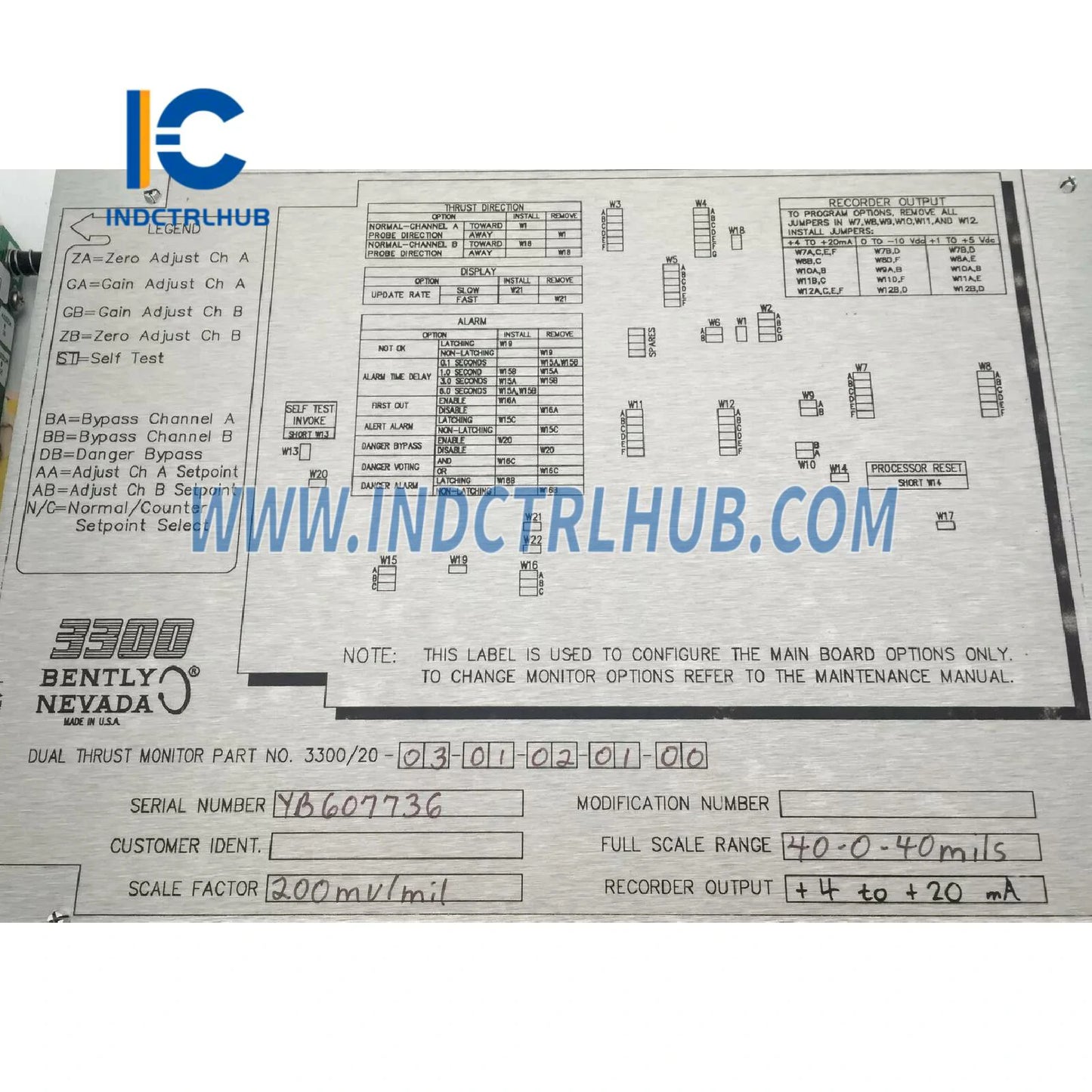 Bently Nevada 3300/20-12-01-01-00-00 PLC модул/шина